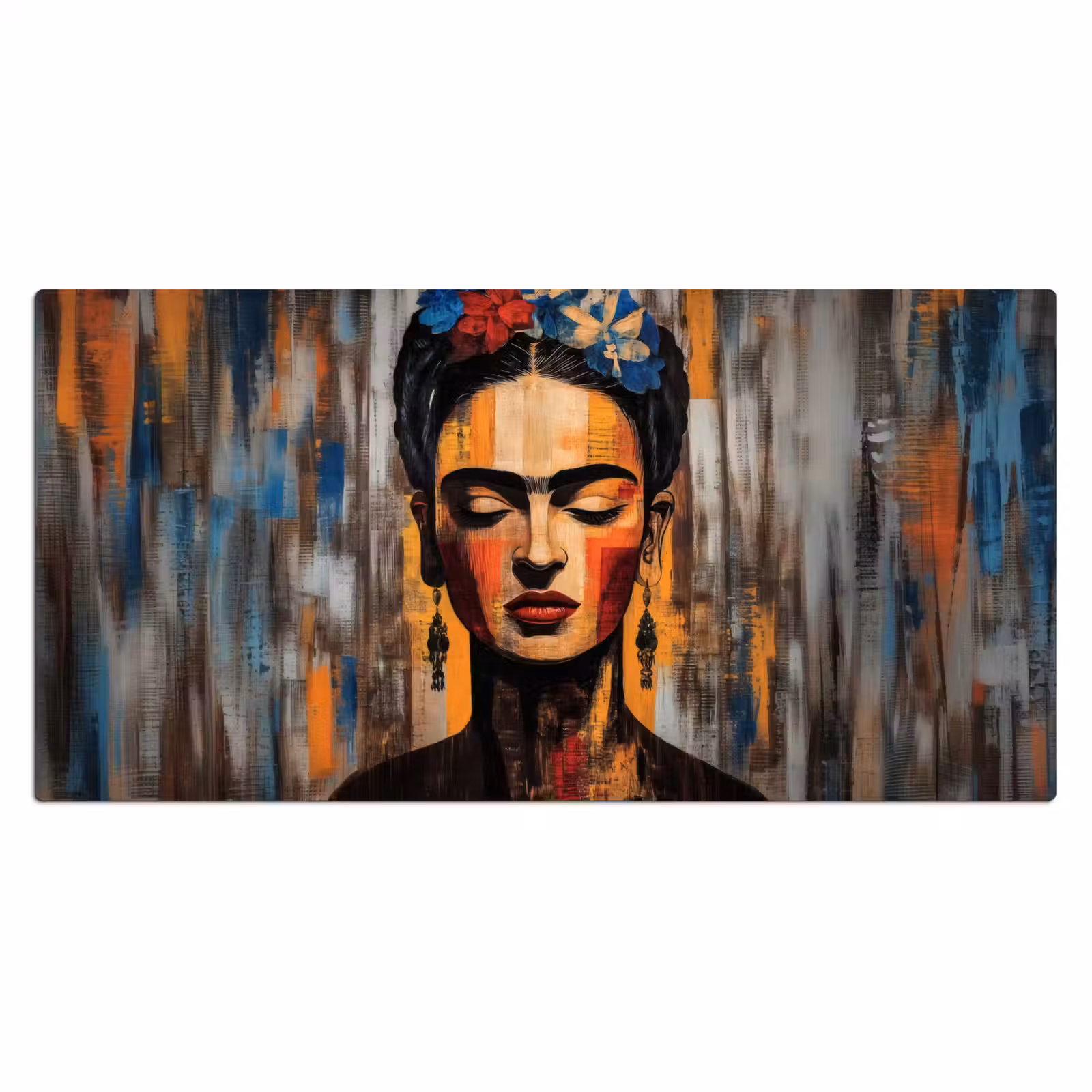 Bureau onderlegger - Portret - Vrouw - Bloemen — 1