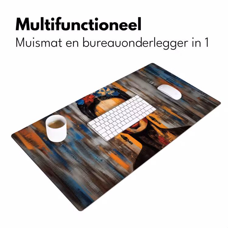 Bureau onderlegger - Portret - Vrouw - Bloemen — 6
