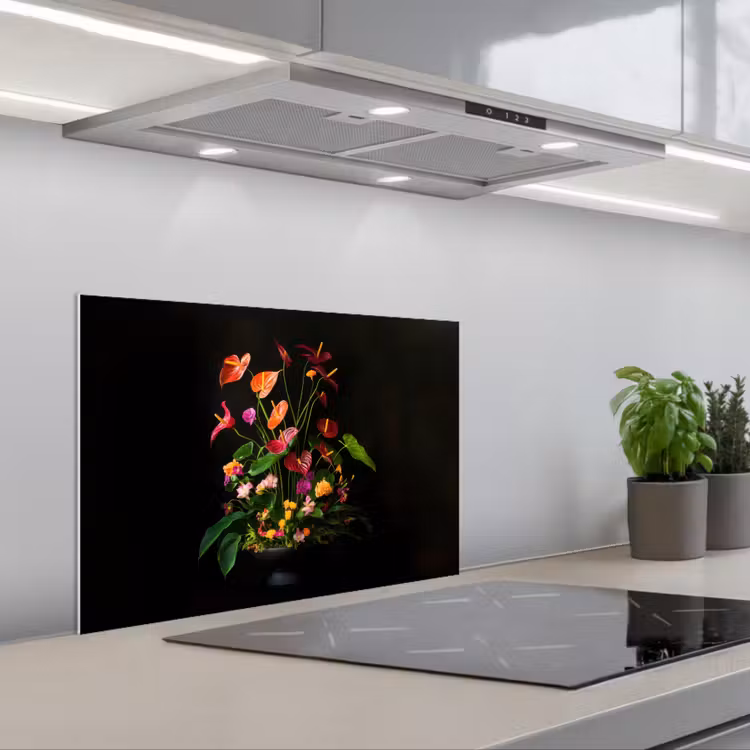 Spatscherm keuken - Bloemen - Vaas - Kleurrijk — 5