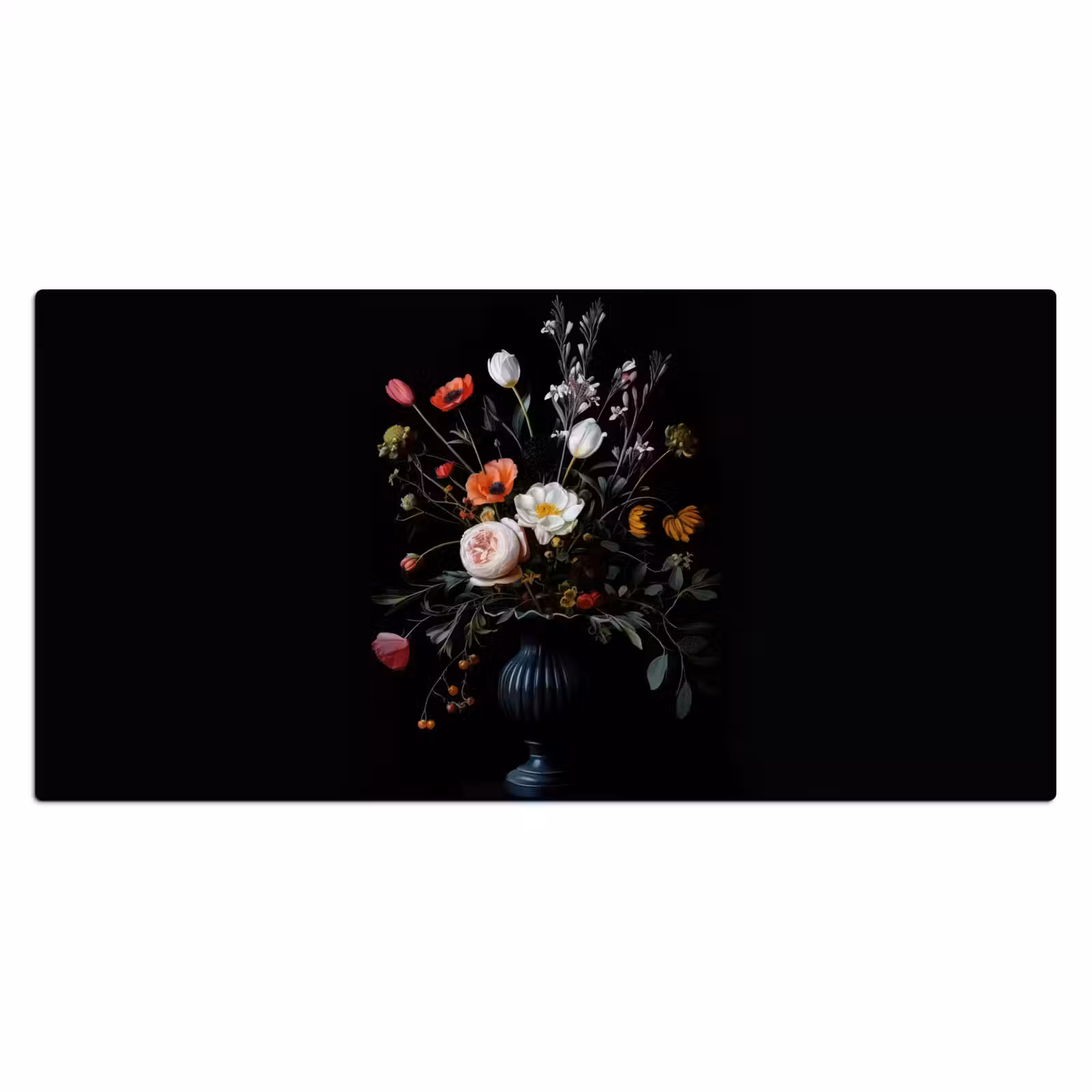 Bureau onderlegger - Bloemstuk - Vaas - Zwart — 1