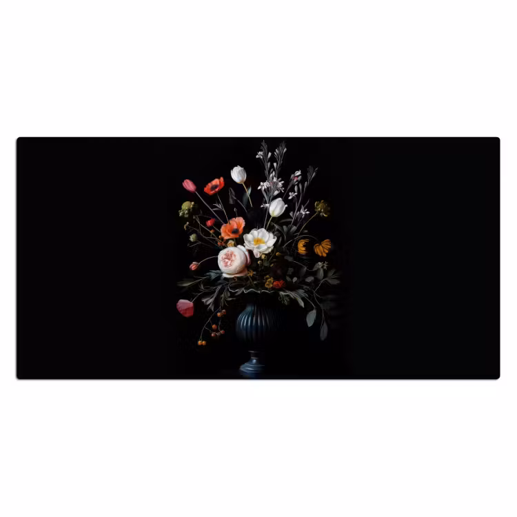 Bureau onderlegger - Bloemstuk - Vaas - Zwart — 1