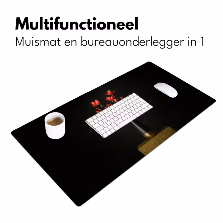 Bureau onderlegger - Rode - Bloemen - Vaas — 6