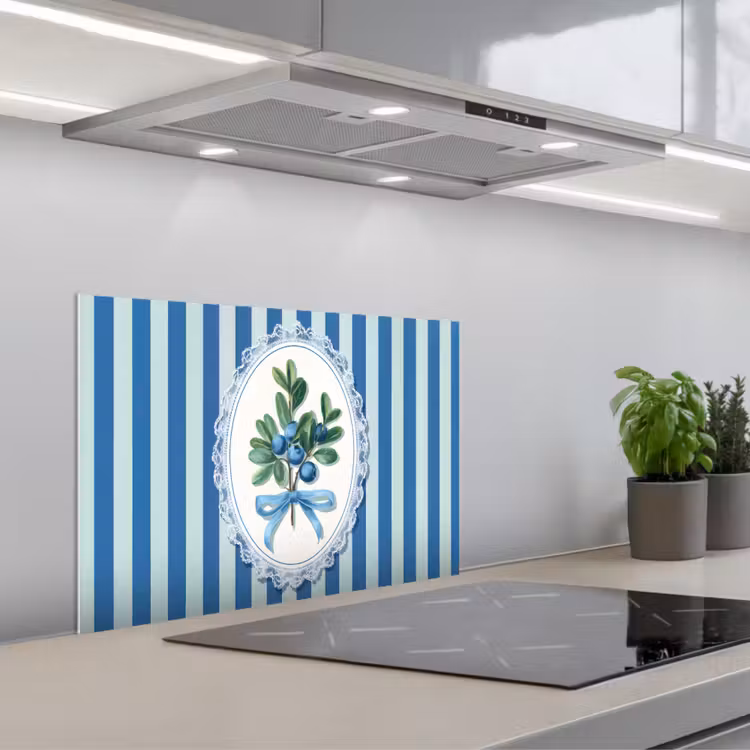 Spatscherm keuken - Illustratie - Bessen - Blauw - Strepen — 5
