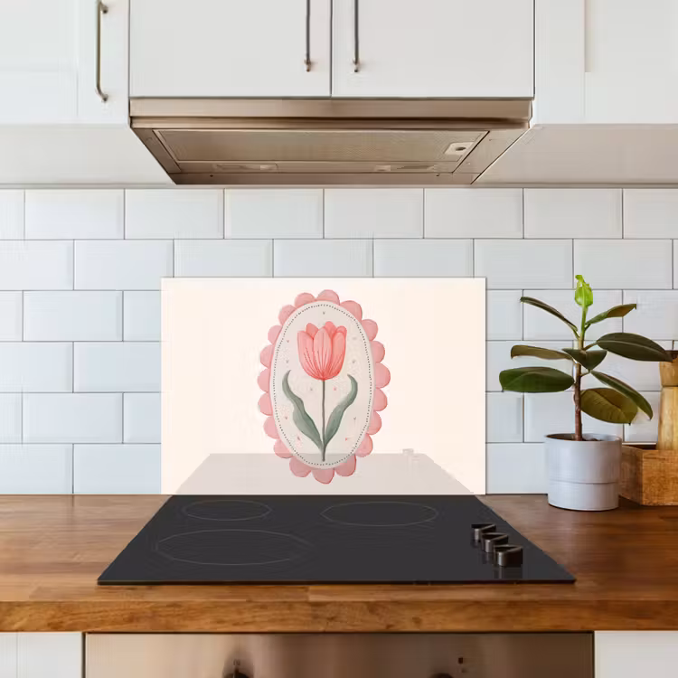 Spatscherm keuken - Tulp - Lijst - Ovaal - Illustratie — 6