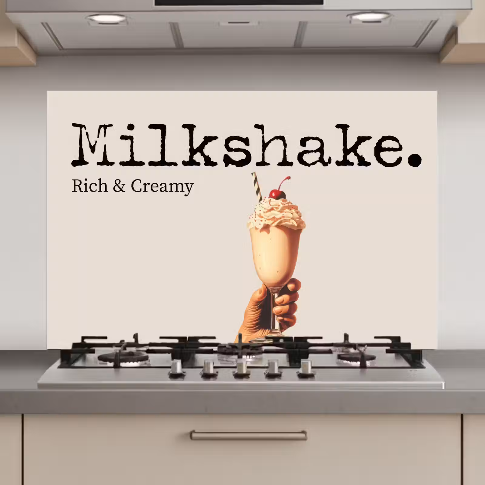 Spatscherm keuken - Milkshake - Kers - Rietje — 1