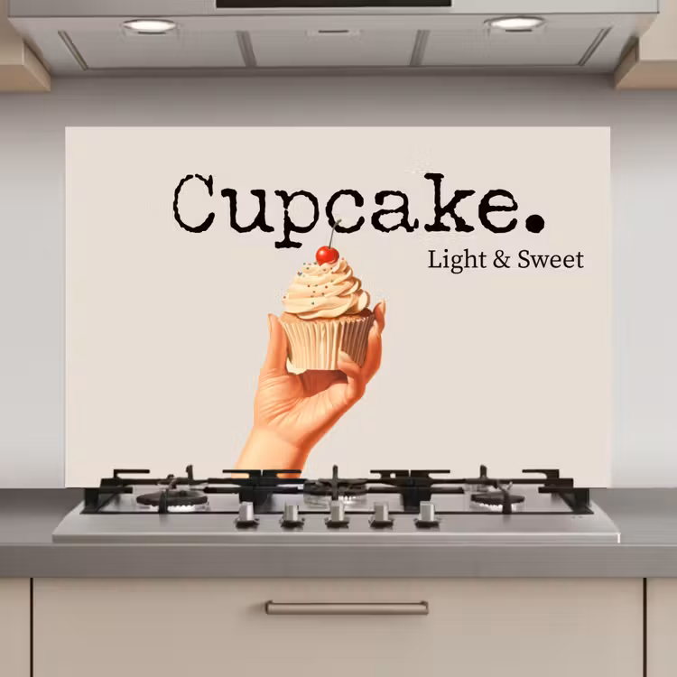 Spatscherm keuken - Cupcake - Zoet - Kers — 1