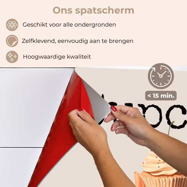 Spatscherm keuken - Cupcake - Zoet - Kers — 4