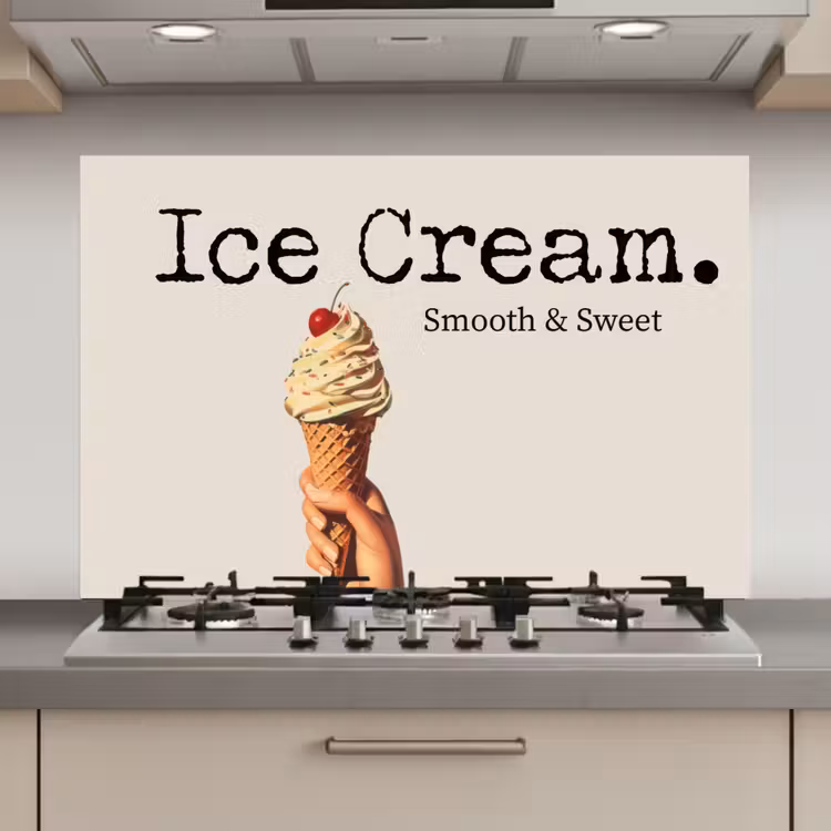 Spatscherm keuken - Ice cream - Softijs - Kleurrijk - Kers — 1