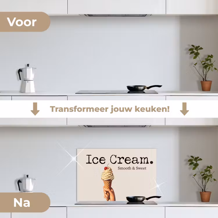 Spatscherm keuken - Ice cream - Softijs - Kleurrijk - Kers — 3