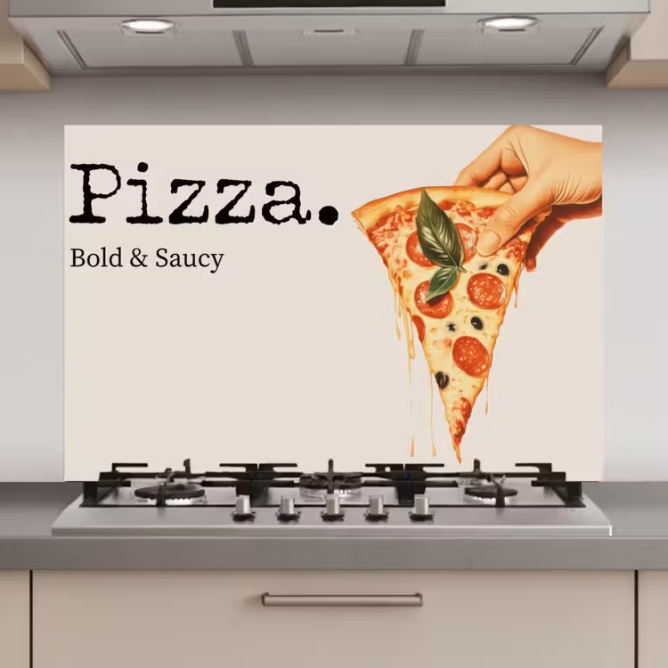 Spatscherm keuken - Pizza - Kaas - Pepperoni — 1