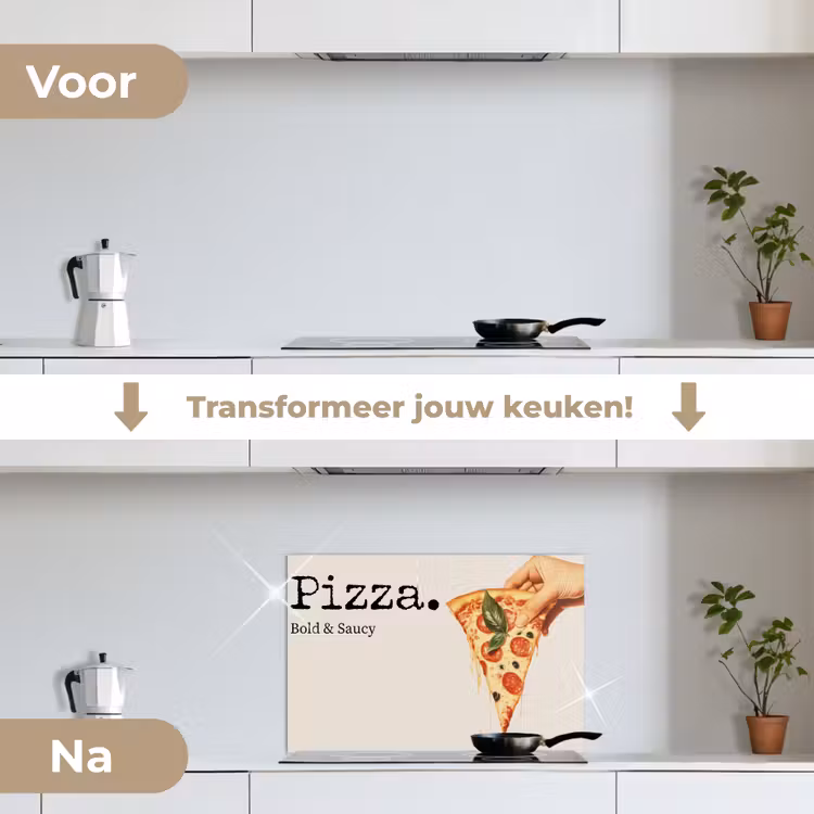 Spatscherm keuken - Pizza - Kaas - Pepperoni — 3