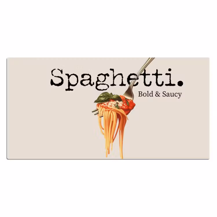 Bureau onderlegger - Spaghetti - tomatensaus - Parmezaanse kaas — 1