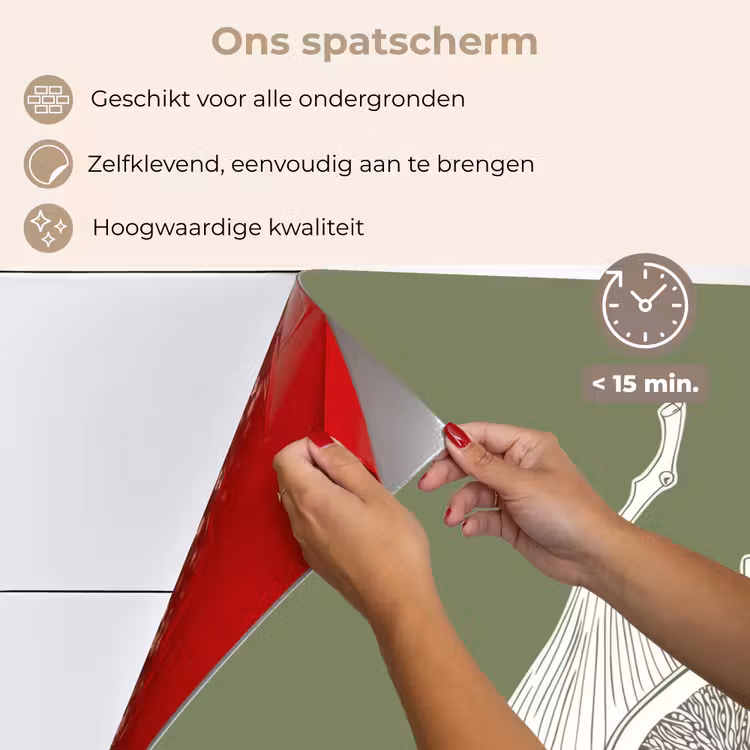 Spatscherm keuken - Vijgen - Minimalistisch - Getekend - Mosgroen — 4