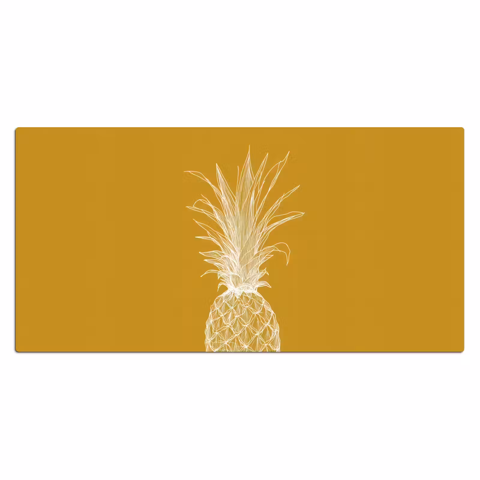 Bureau onderlegger - Lijnillustratie - Ananas - Bladkroon - Okergeel — 1