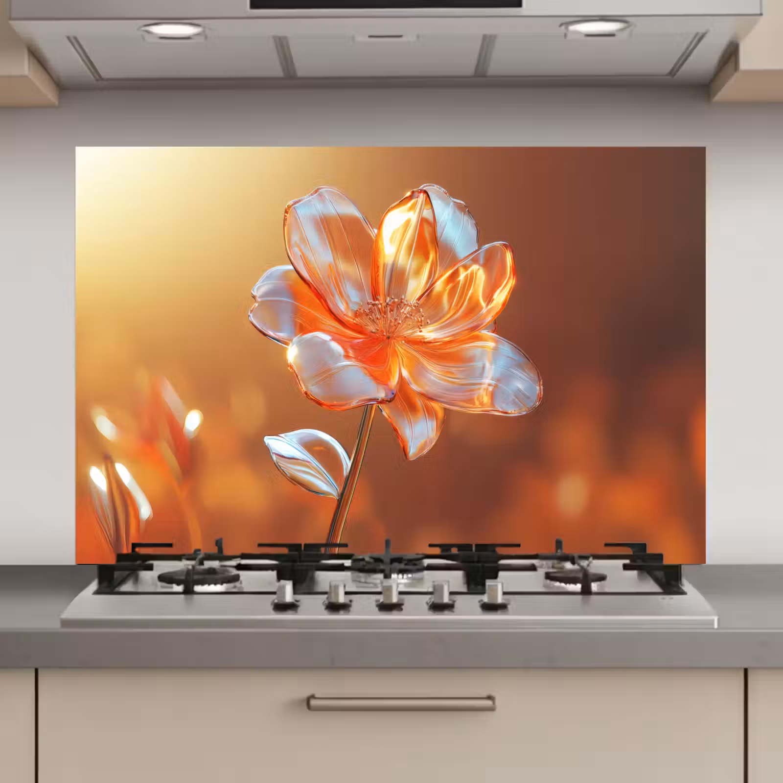 Spatscherm keuken - Glazen - Bloem - Zonlicht — 1
