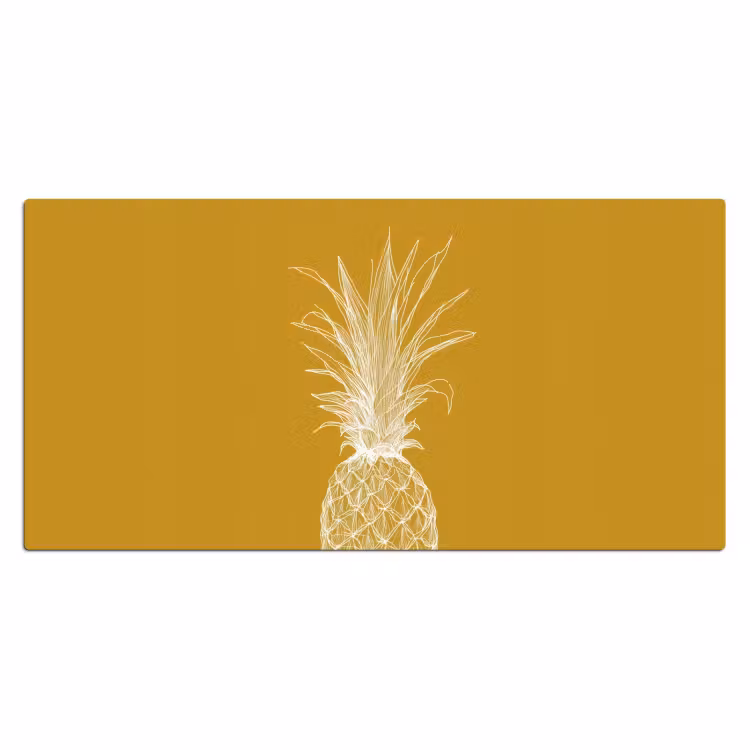 Bureau onderlegger - Lijnillustratie - Ananas - Bladkroon - Okergeel — 1