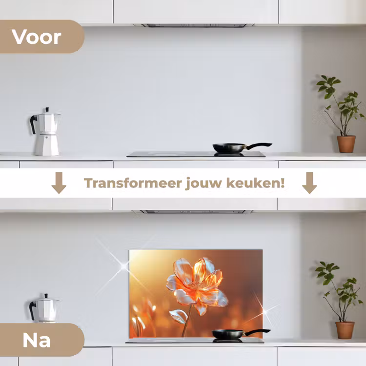 Spatscherm keuken - Glazen - Bloem - Zonlicht — 3