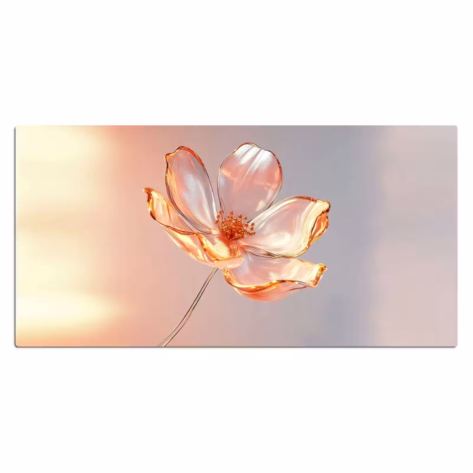 Bureau onderlegger - Glazen - Bloem - Roze — 1