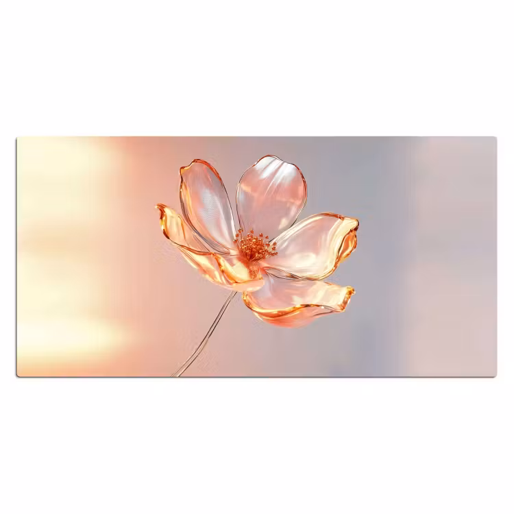 Bureau onderlegger - Glazen - Bloem - Roze — 1
