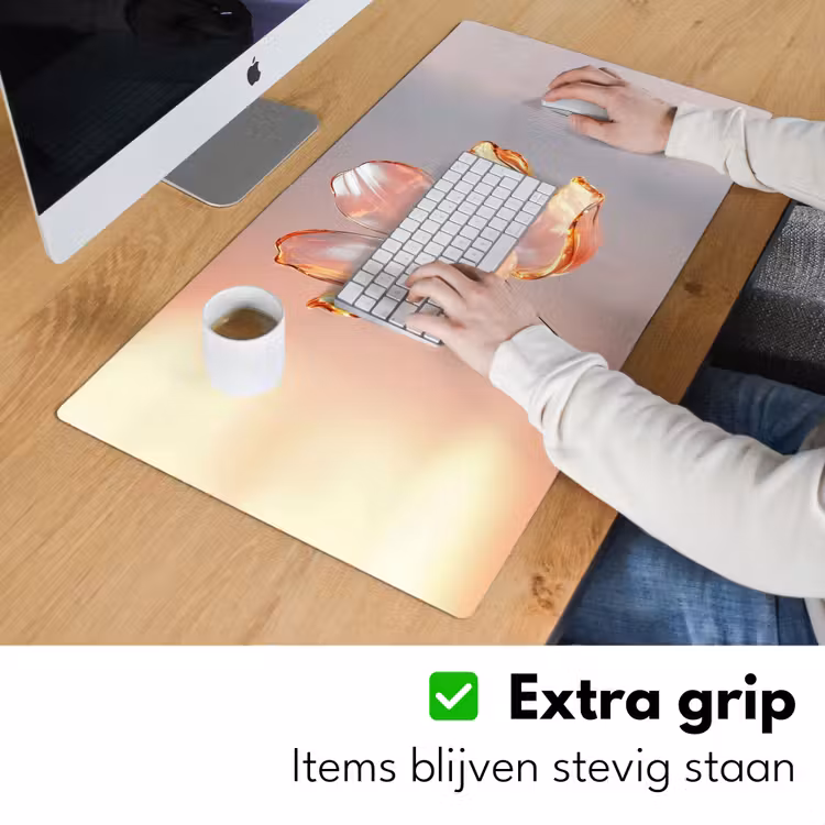 Bureau onderlegger - Glazen - Bloem - Roze — 5