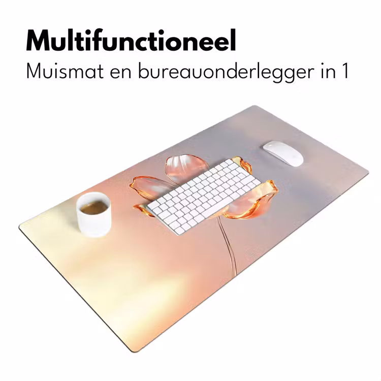 Bureau onderlegger - Glazen - Bloem - Roze — 6