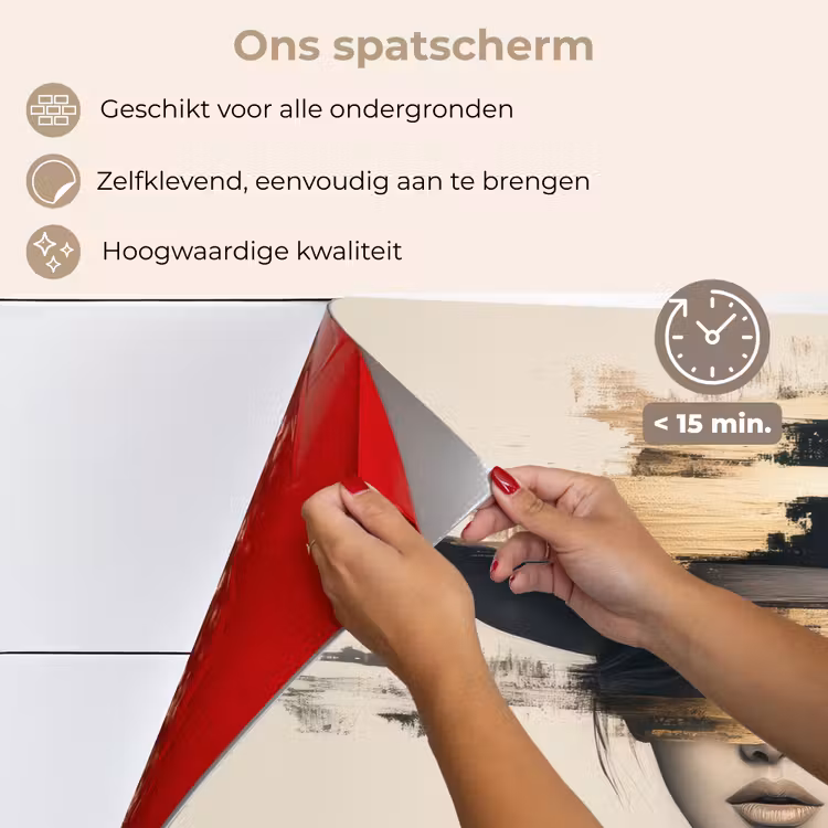 Spatscherm keuken - Vrouw - Hoed - Verf — 4