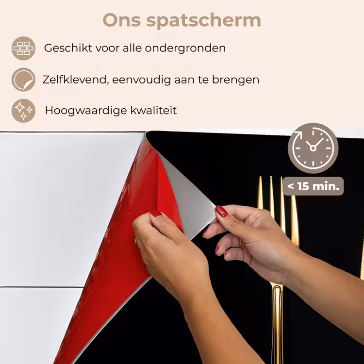 Spatscherm keuken - Bestek - Goud - Mes - Vork — 4