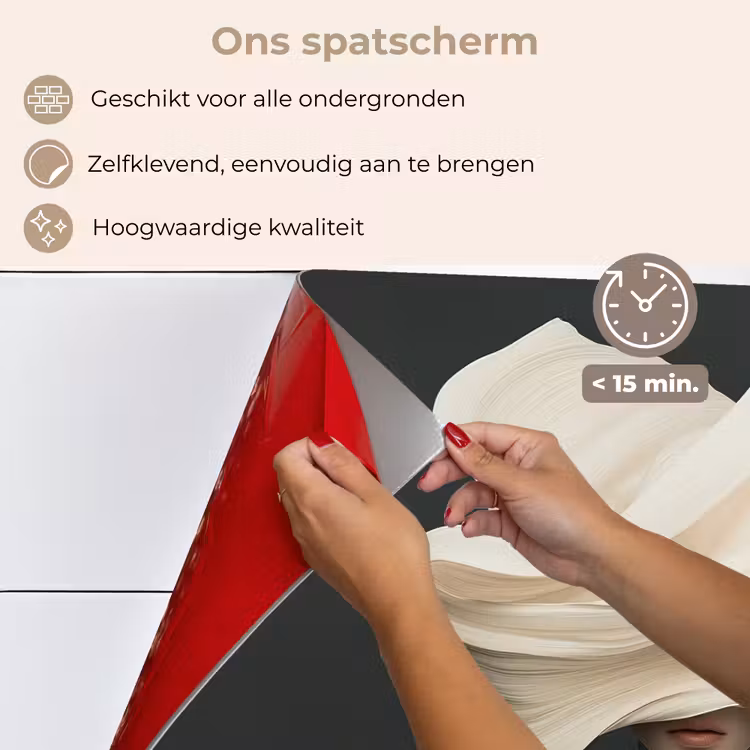 Spatscherm keuken - Vrouw - Beige - hoed — 4