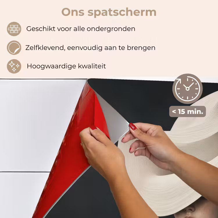 Spatscherm keuken - Vrouw - Golvende - Hoed — 4
