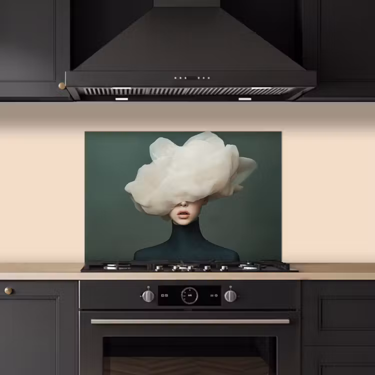 Spatscherm keuken - Hoed - Vrouw - Beige — 2