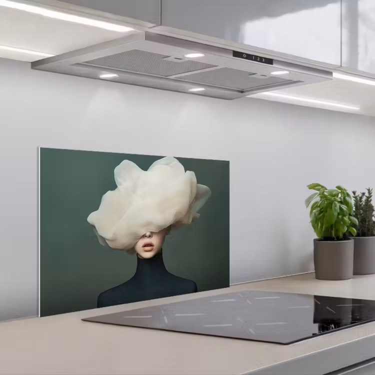 Spatscherm keuken - Hoed - Vrouw - Beige — 5