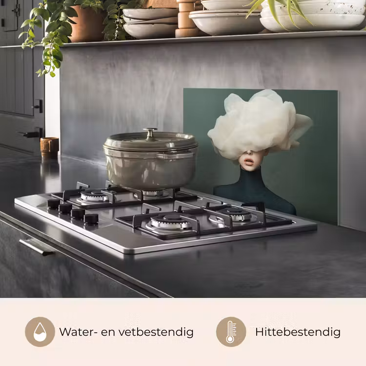 Spatscherm keuken - Hoed - Vrouw - Beige — 7