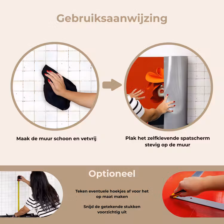 Spatscherm keuken - Oranje - Hoed - Vrouw — 8