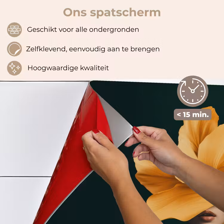 Spatscherm keuken - Vrouw - Hoed - Geel — 4