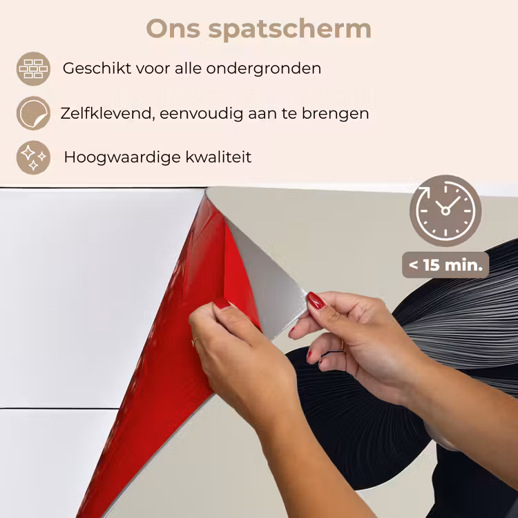 Spatscherm keuken - Zwart - Vrouw - Hoed — 4