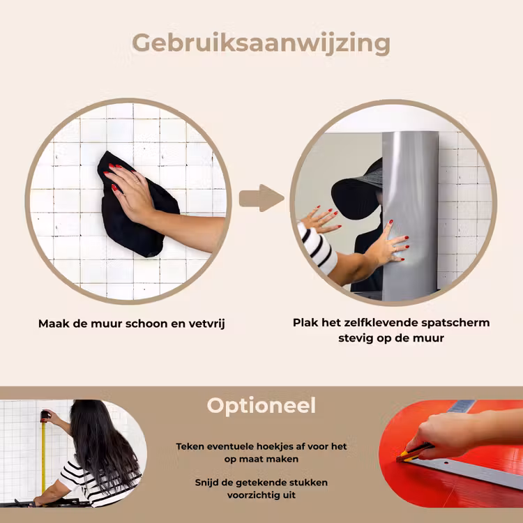 Spatscherm keuken - Zwart - Vrouw - Hoed — 8