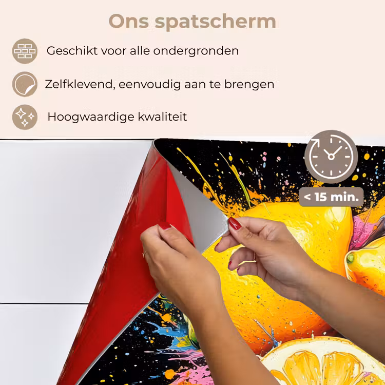 Spatscherm keuken - Citroen - Graffiti - Kleurrijk - Verf - Modern — 4