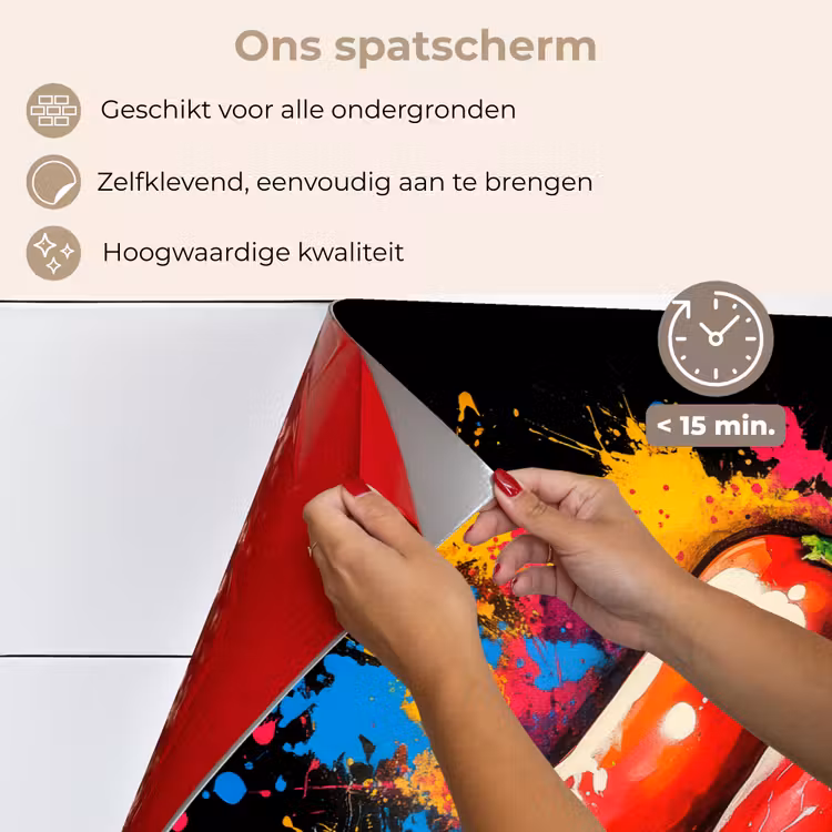 Spatscherm keuken - Peper - Graffiti - Verf - Abstract - Modern - Kleurrijk — 4