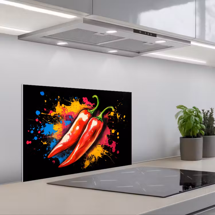 Spatscherm keuken - Peper - Graffiti - Verf - Abstract - Modern - Kleurrijk — 5