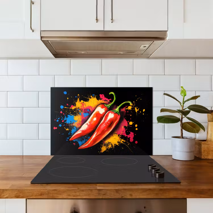 Spatscherm keuken - Peper - Graffiti - Verf - Abstract - Modern - Kleurrijk — 6