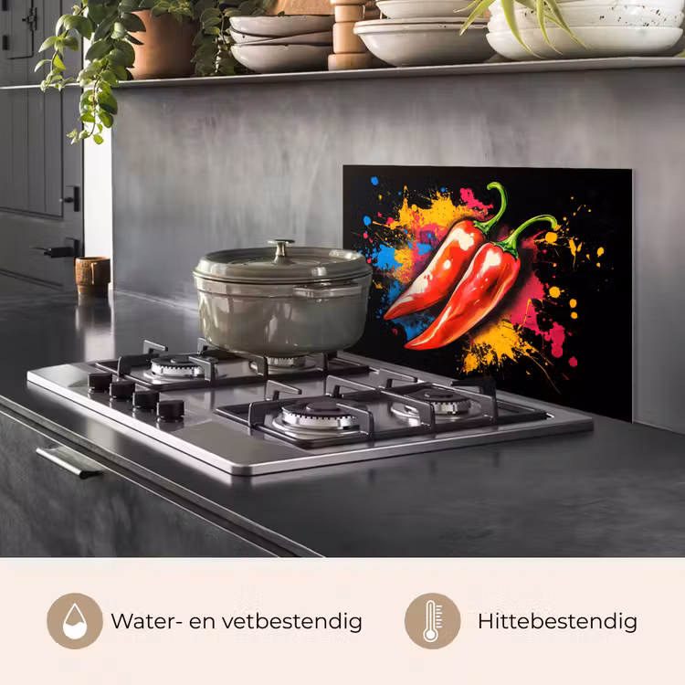 Spatscherm keuken - Peper - Graffiti - Verf - Abstract - Modern - Kleurrijk — 7