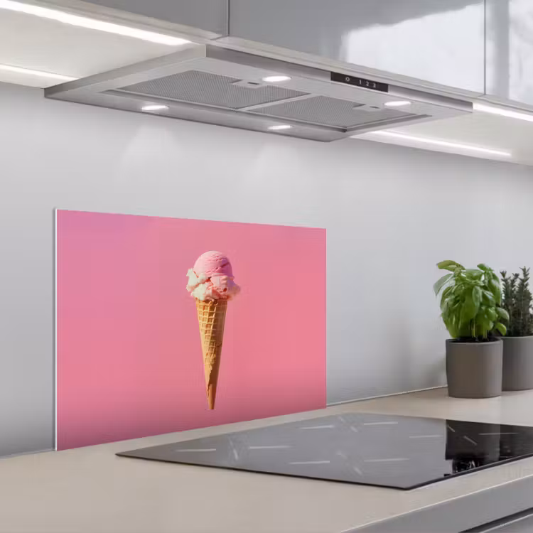 Spatscherm keuken - Hoorntje - Schepijs - Roze — 5