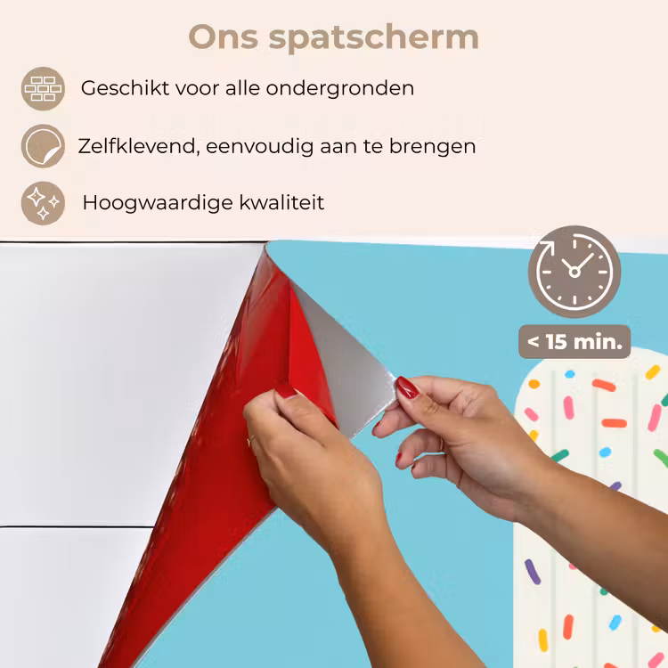 Spatscherm keuken - Ijsje - Stokje - Sprinkles - Lichtblauw — 4