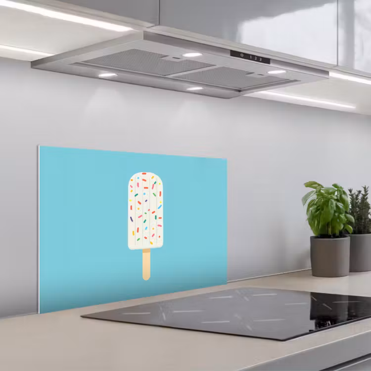 Spatscherm keuken - Ijsje - Stokje - Sprinkles - Lichtblauw — 5