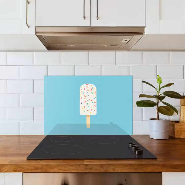 Spatscherm keuken - Ijsje - Stokje - Sprinkles - Lichtblauw — 6