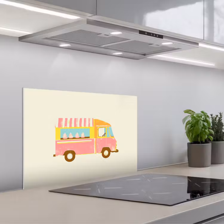Spatscherm keuken - Ijskar - Retro - Softijsjes - Roze — 5