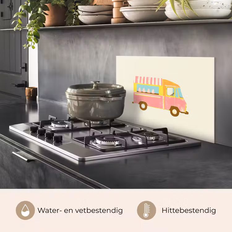 Spatscherm keuken - Ijskar - Retro - Softijsjes - Roze — 7