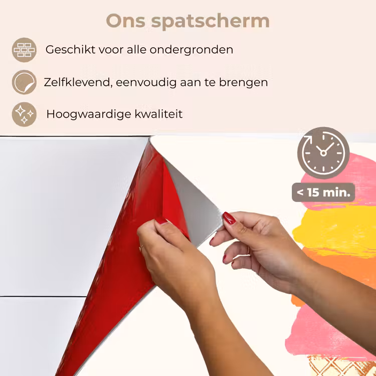 Spatscherm keuken - Schepijs - Hoorntje - Illustratie - Minimalistisch — 4