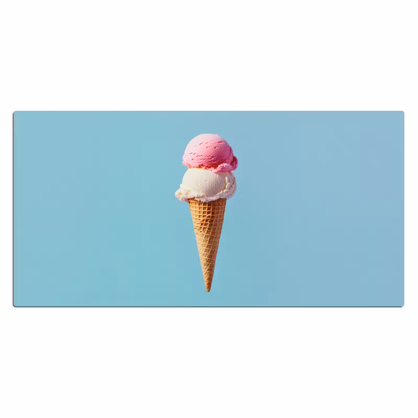 Bureau onderlegger - Bolletjes - Schepijs - Hoorntje - Blauw — 1