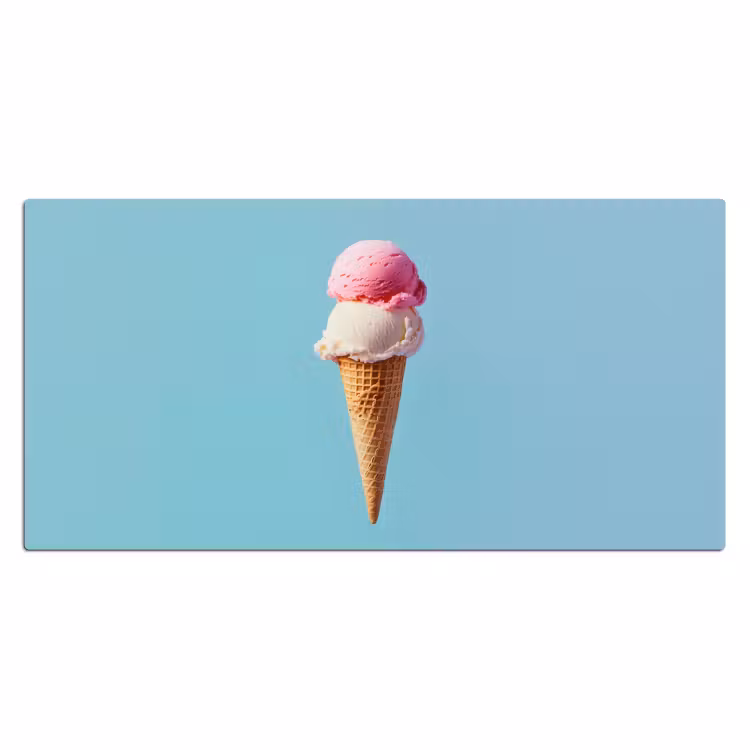 Bureau onderlegger - Bolletjes - Schepijs - Hoorntje - Blauw — 1